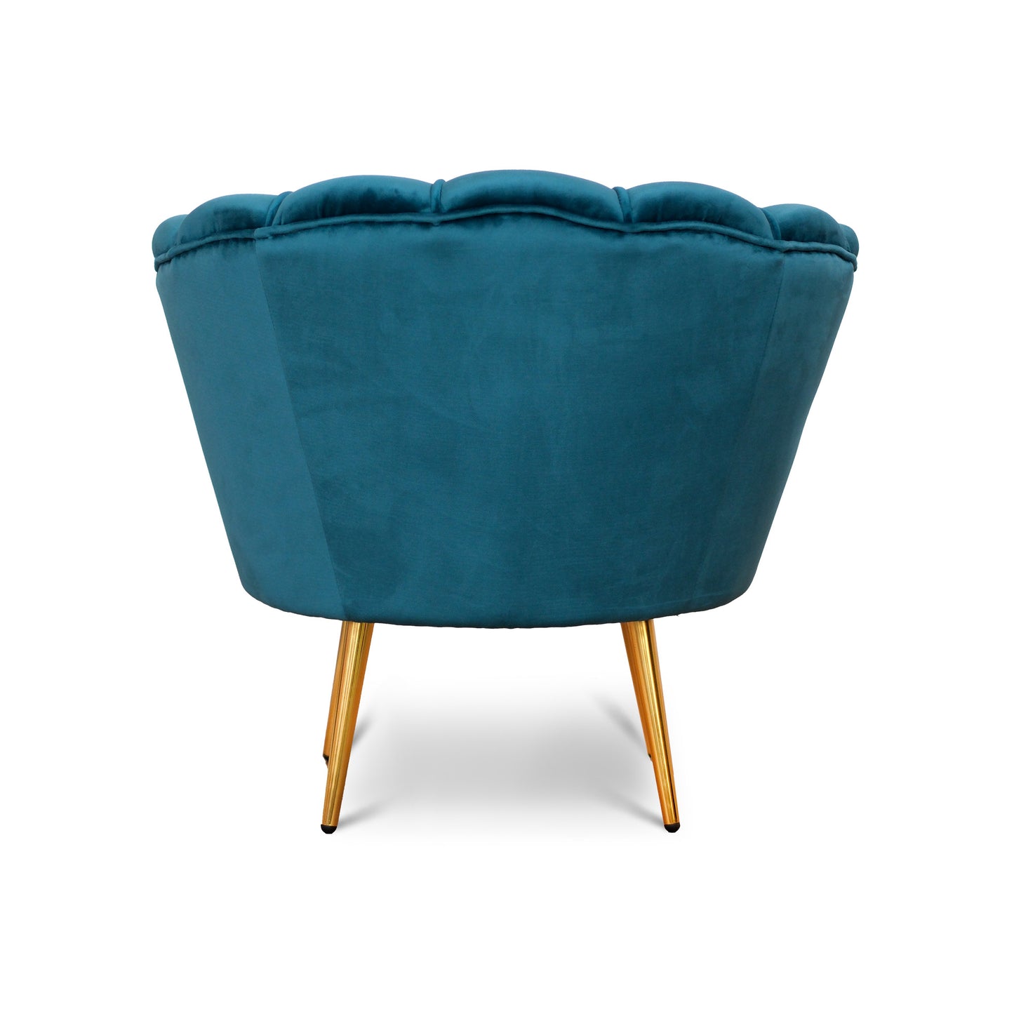 Fauteuil Maia en Velours Pétrole, Uni ou avec dossier en Tissu Pied de Poule assorti, Pieds Dorés