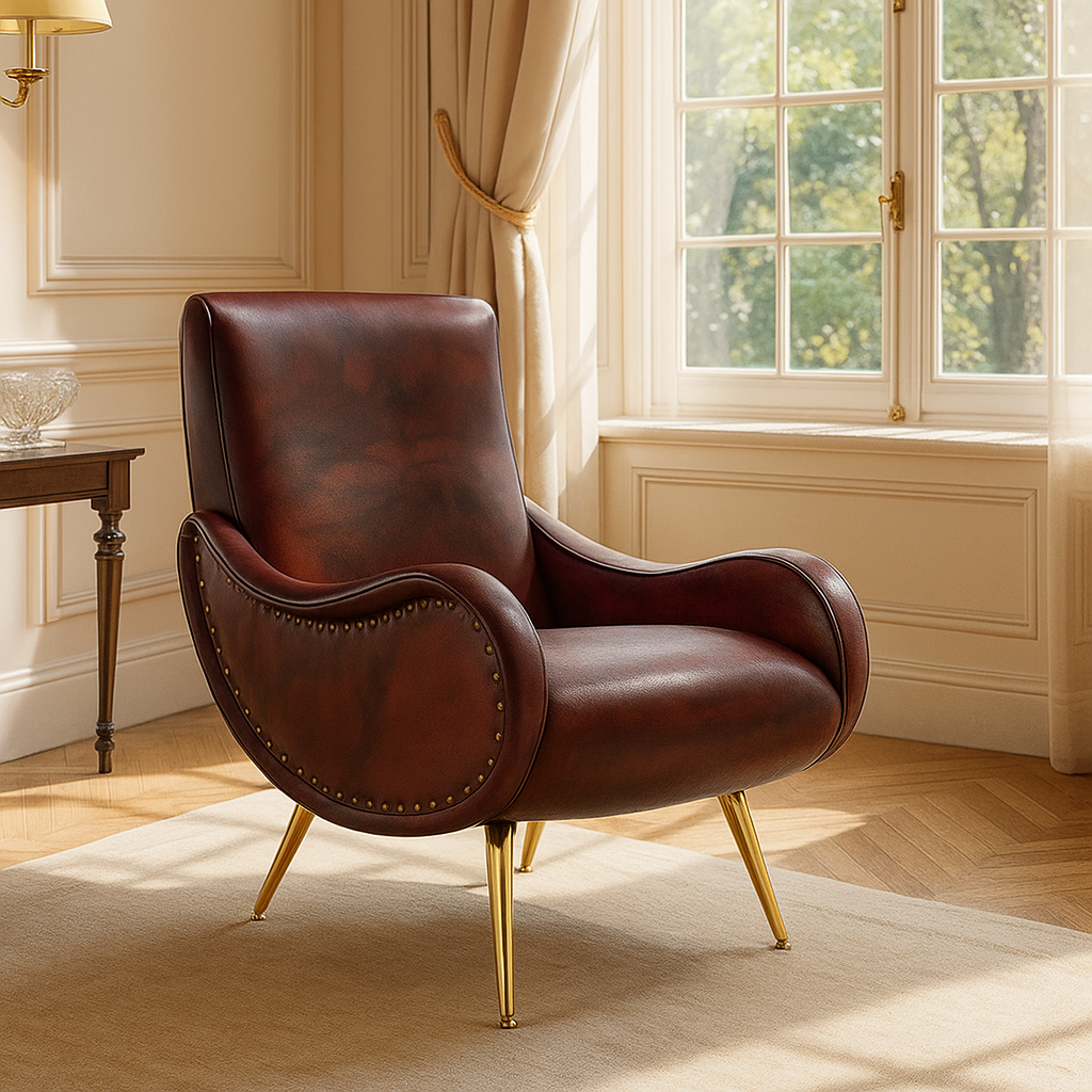 Miss Sessel aus hochwertigem Vollnarbenleder – ikonisches Design der 1950er Jahre
