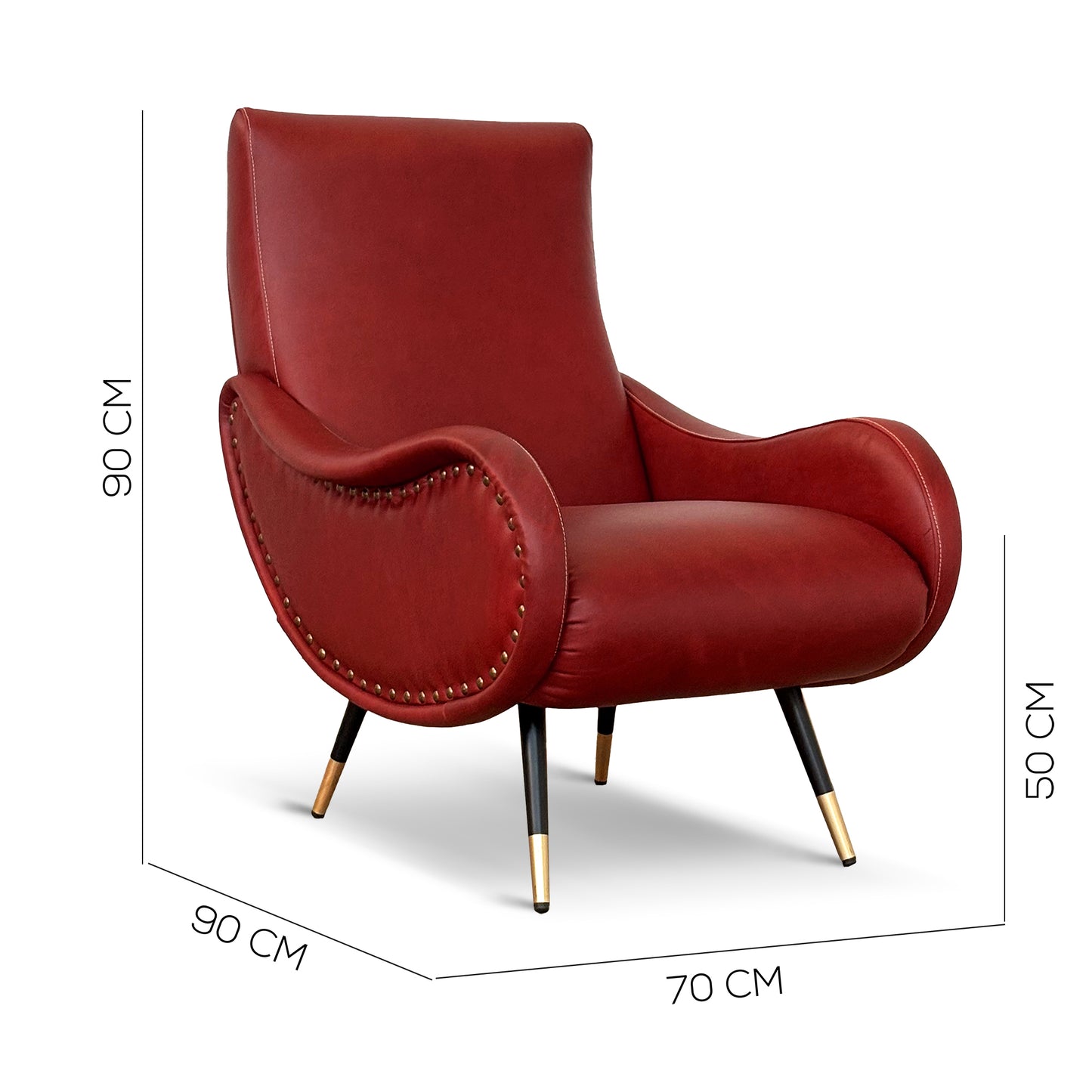 Miss Sessel aus hochwertigem Vollnarbenleder – ikonisches Design der 1950er Jahre