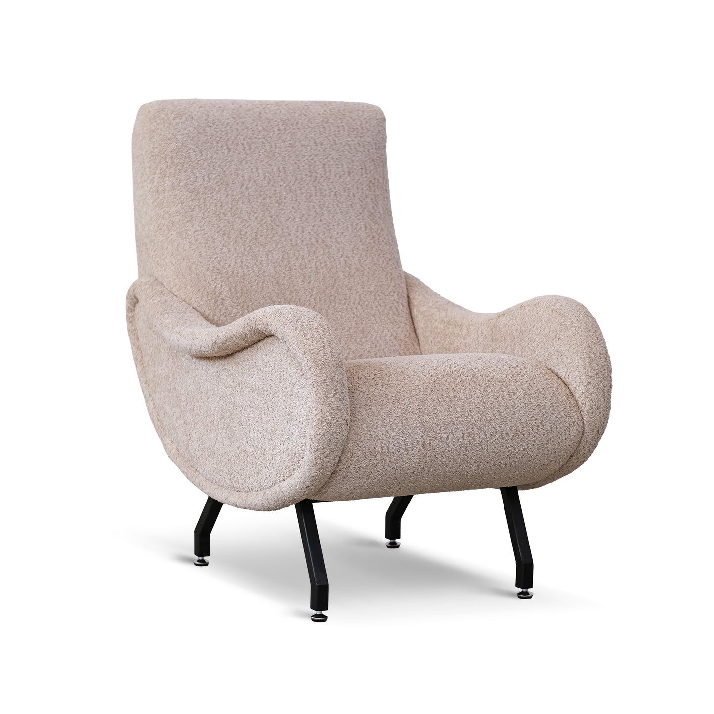 Fauteuil Miss en Tissu Bouclé Beige