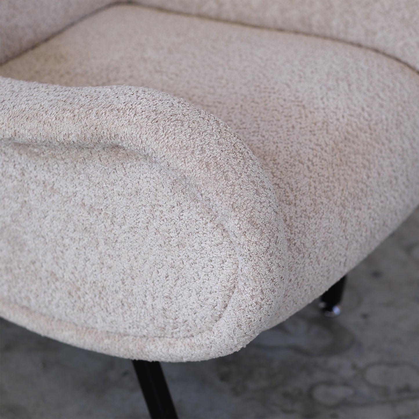 Fauteuil Miss en Tissu Bouclé Beige