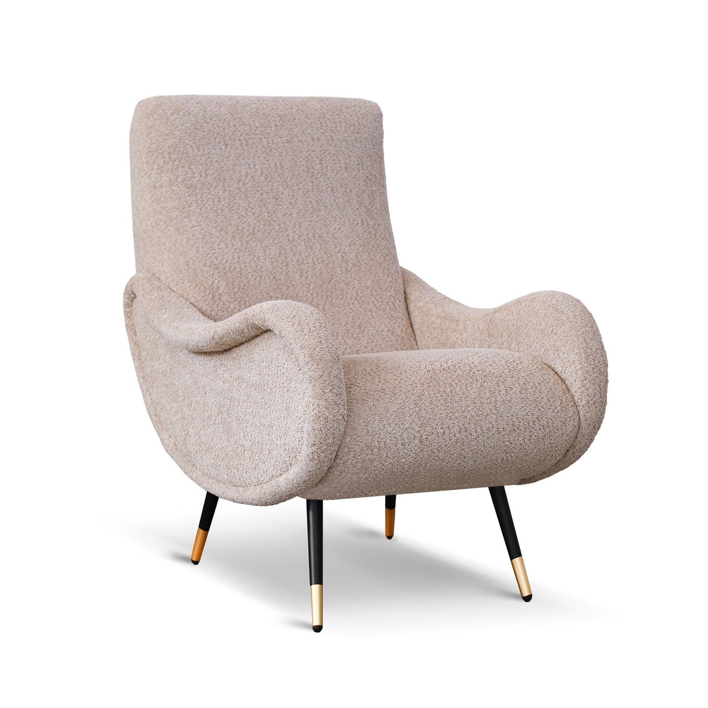 Fauteuil Miss en Tissu Bouclé Beige