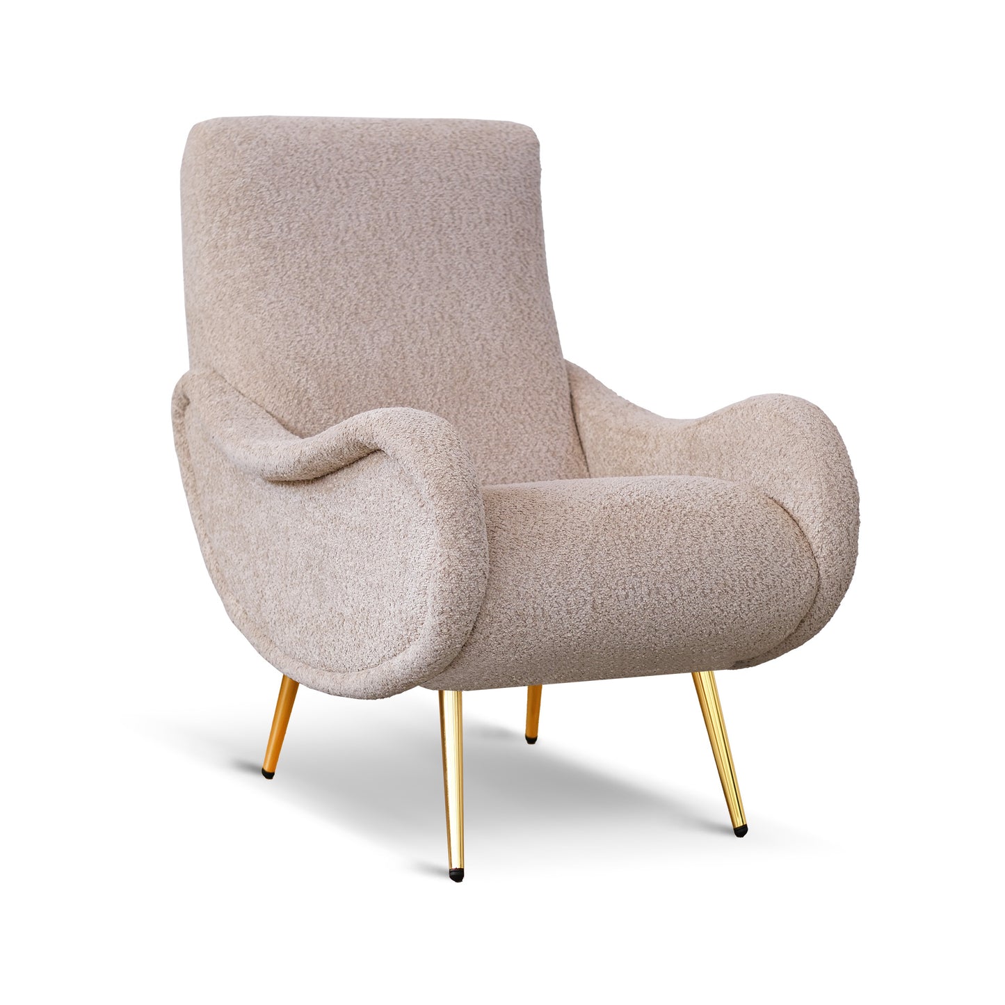 Fauteuil Miss en Tissu Bouclé Beige