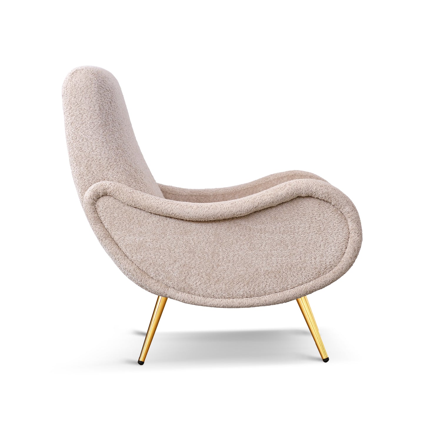 Fauteuil Miss en Tissu Bouclé Beige