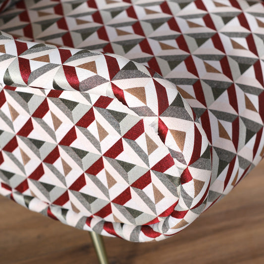 Poltrona Miss tessuto motivo geometrico gambe oro