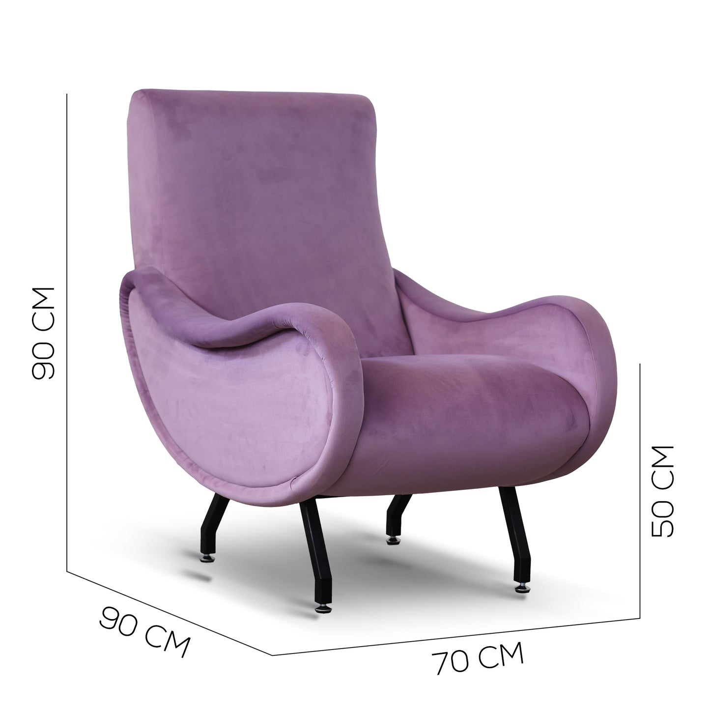 Poltrona Miss velluto lilla