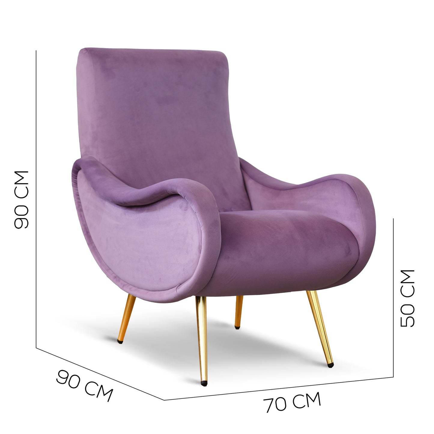 Poltrona Miss velluto lilla