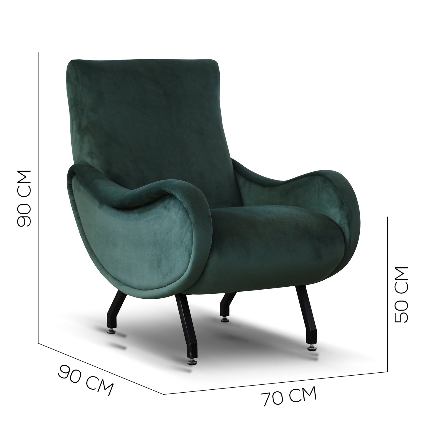 Fauteuil Miss Velvet Vert Forêt