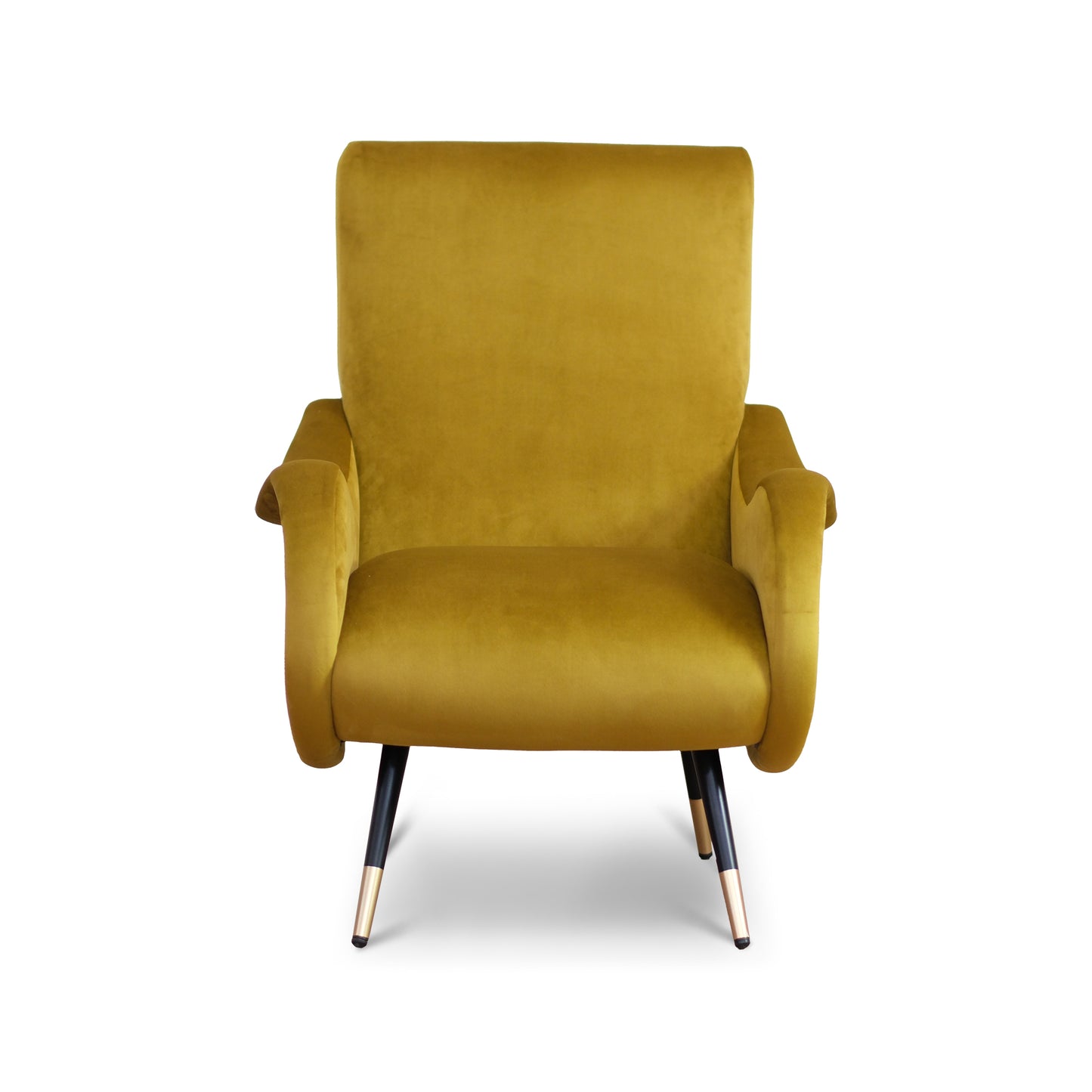 Poltrona Miss velluto senape gold