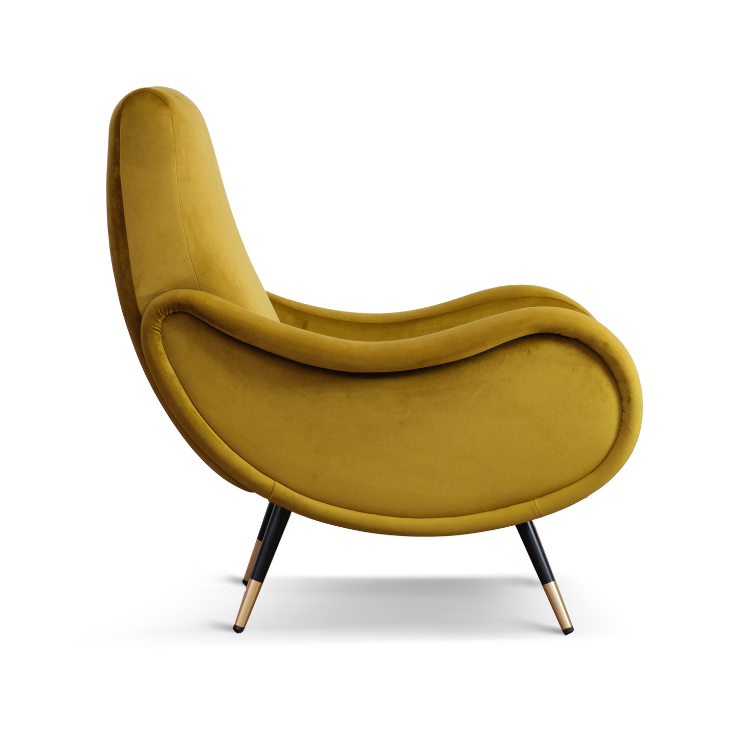 Poltrona Miss velluto senape gold