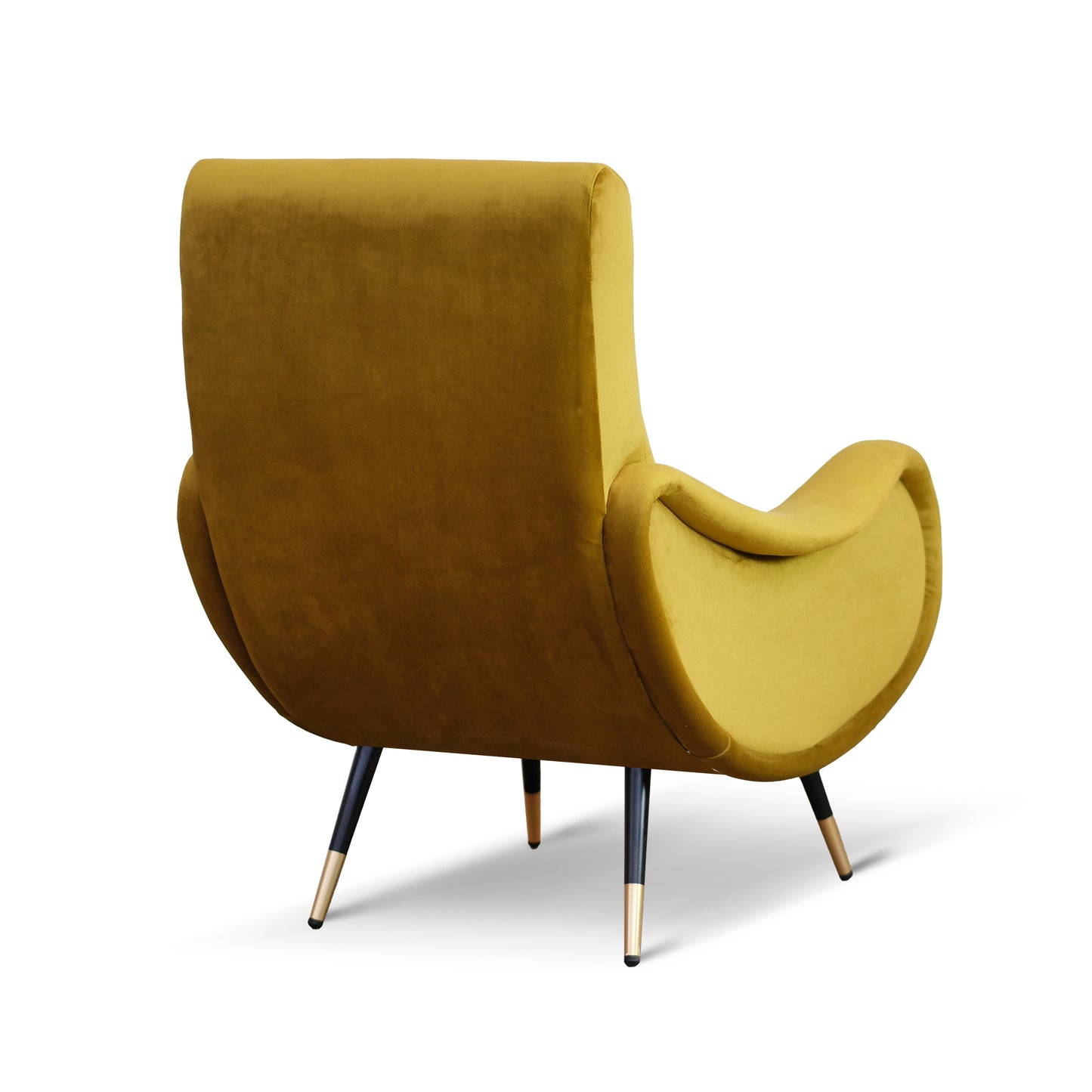 Poltrona Miss velluto senape gold