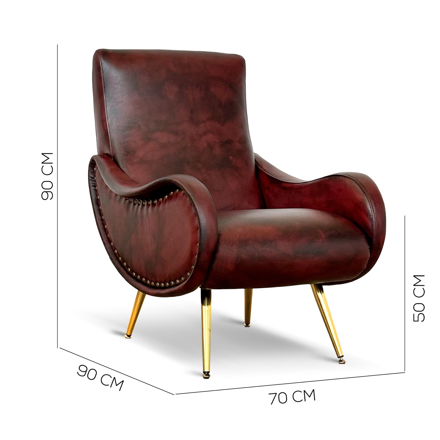 Miss Sessel aus hochwertigem Vollnarbenleder – ikonisches Design der 1950er Jahre
