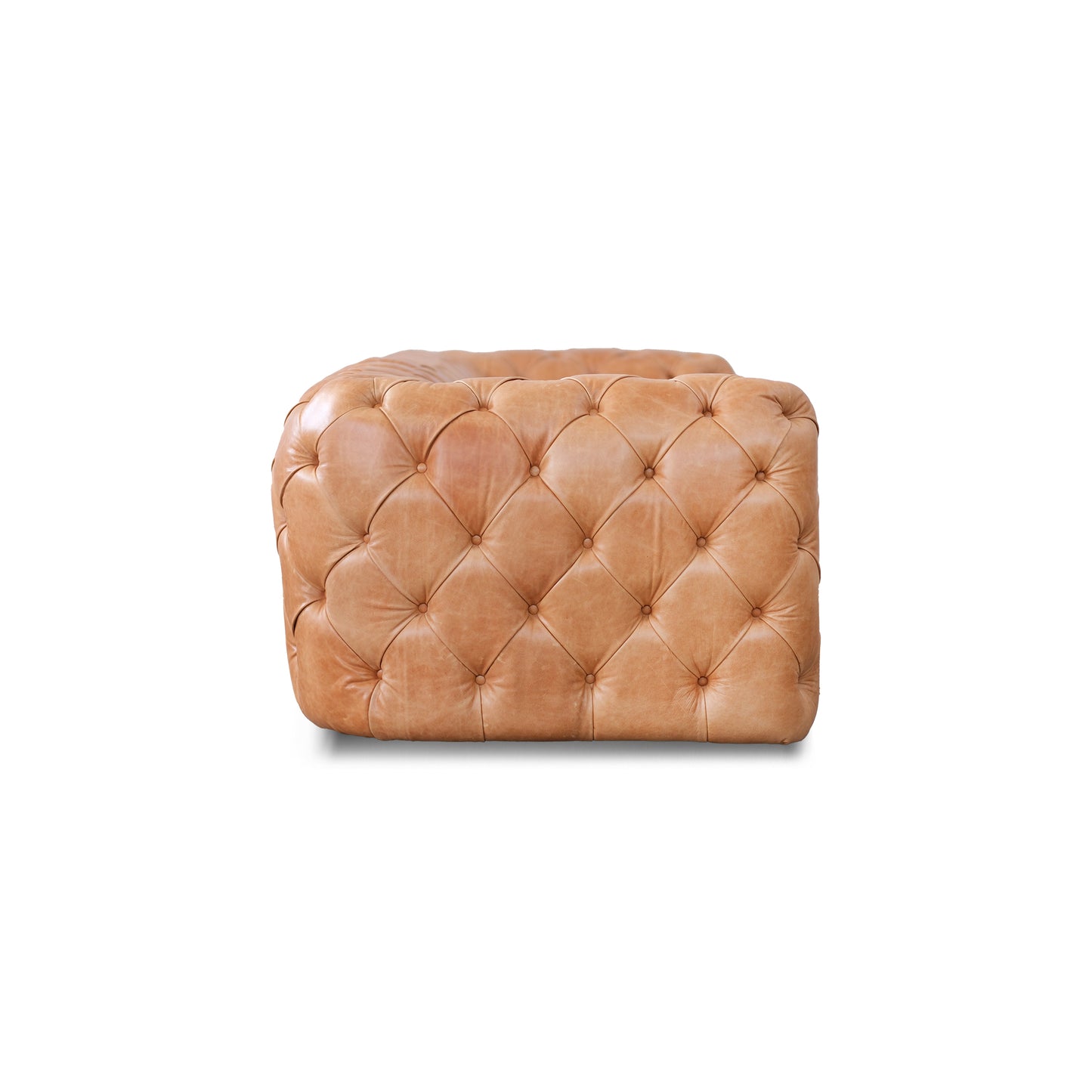 Canapé Nemo cuir pleine fleur Tanno capitonné