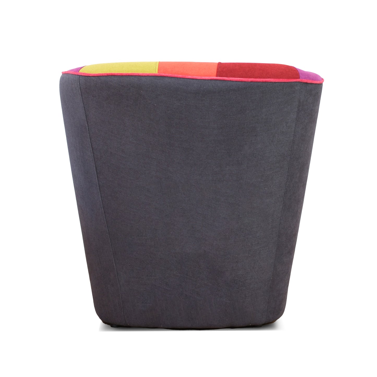 Valentina-Sessel aus grauem Patchworkstoff