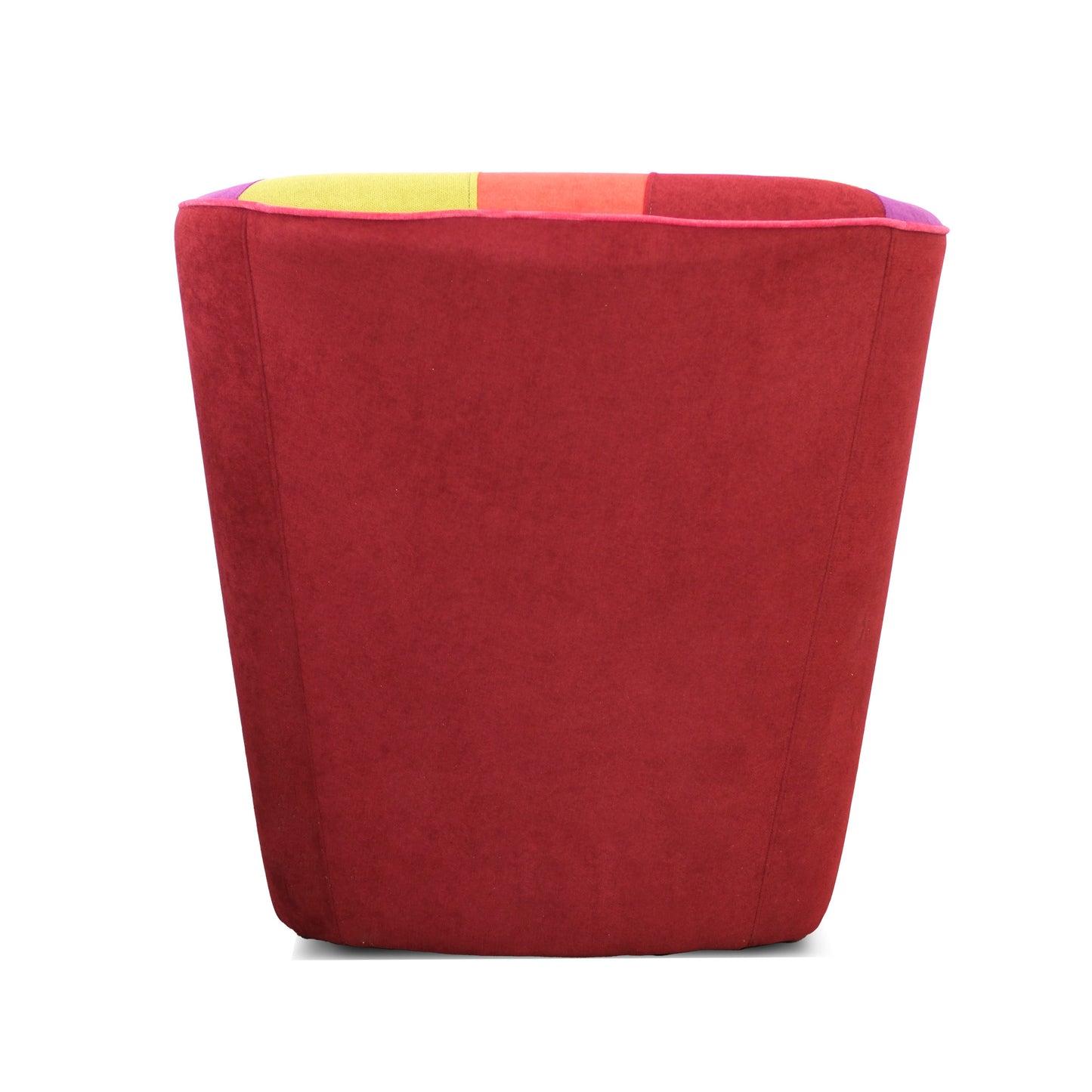 Fauteuil baignoire Valentina en tissu patchwork rouge