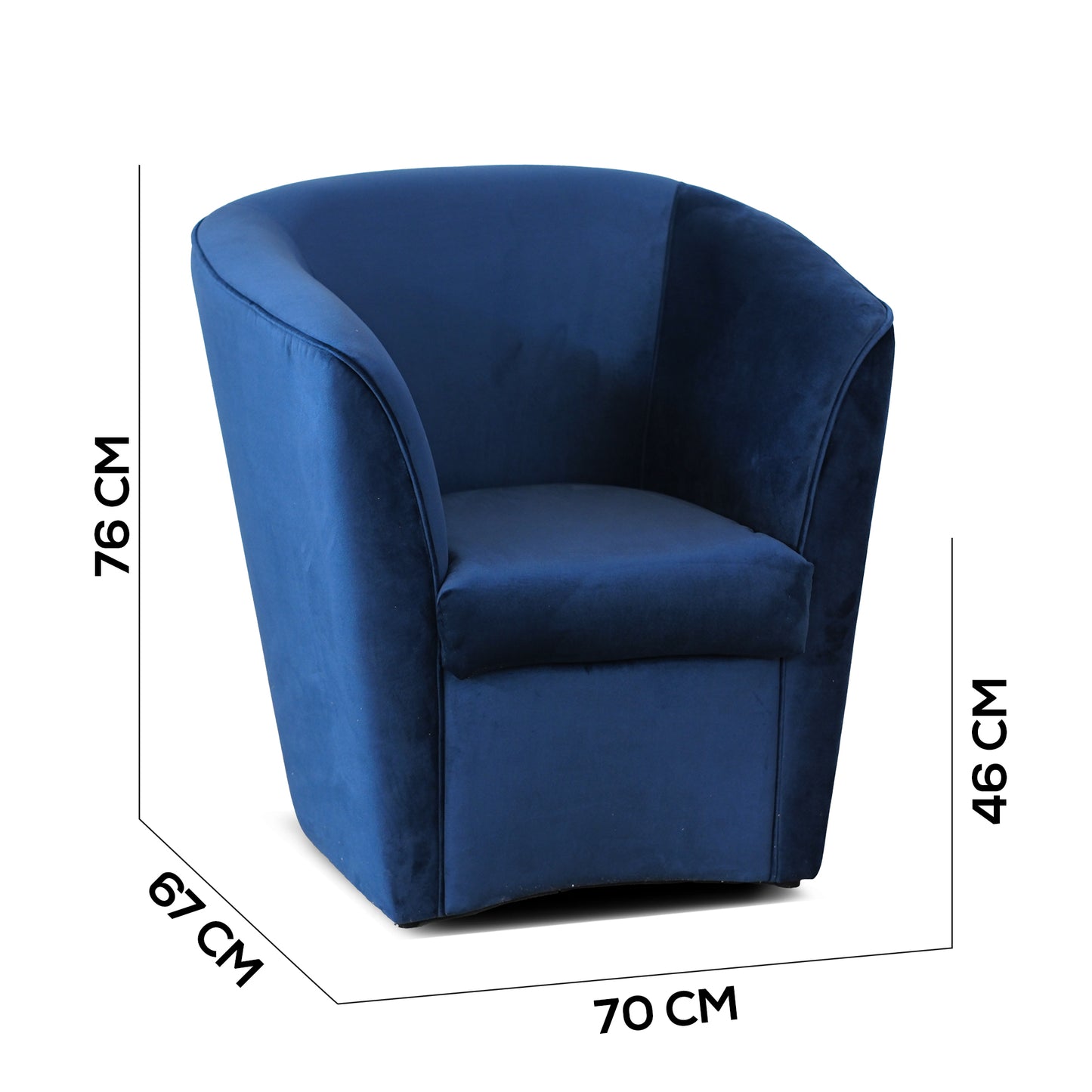 Fauteuil de cockpit en velours bleu Valentina