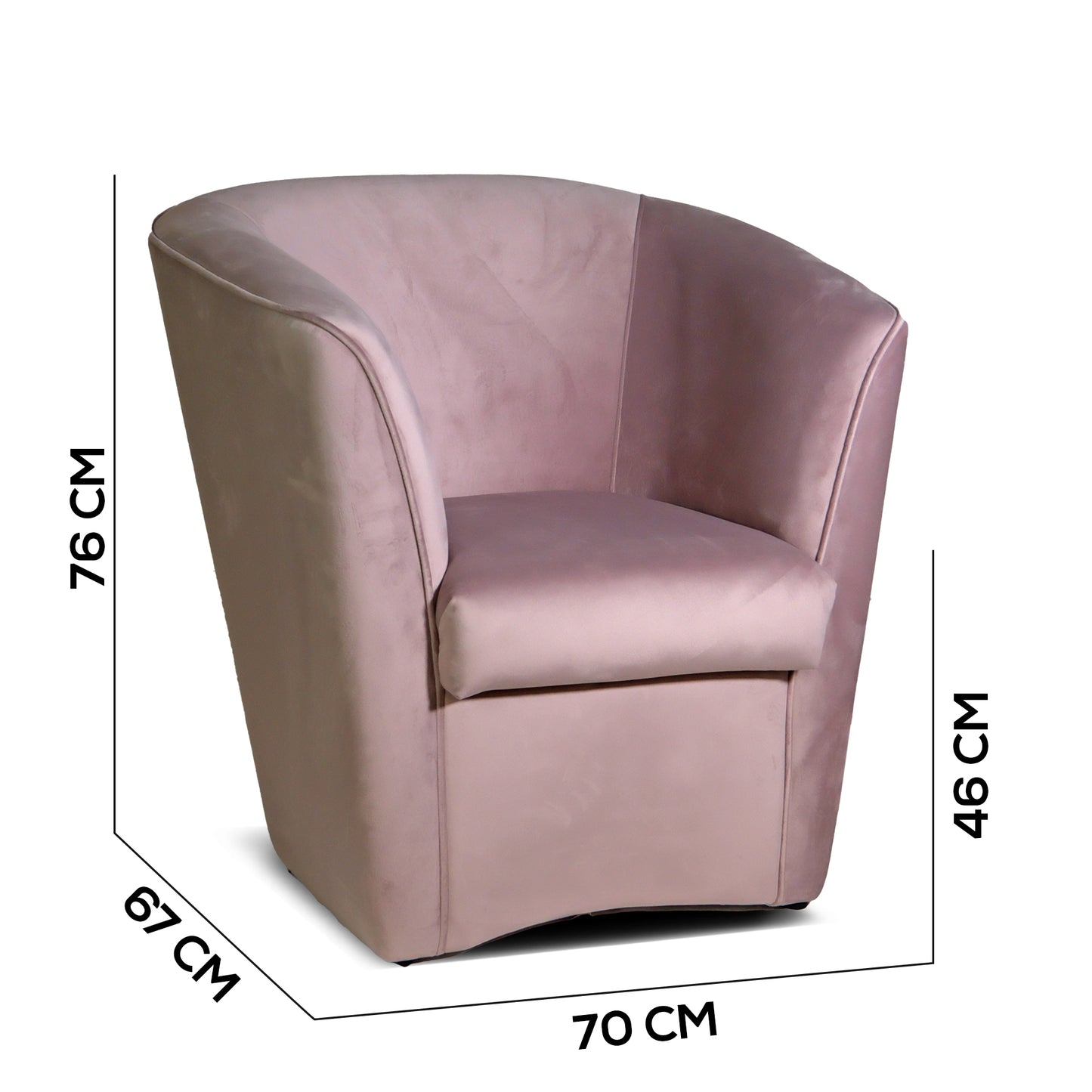 Fauteuil Valentina Pozzetto en velours poudre
