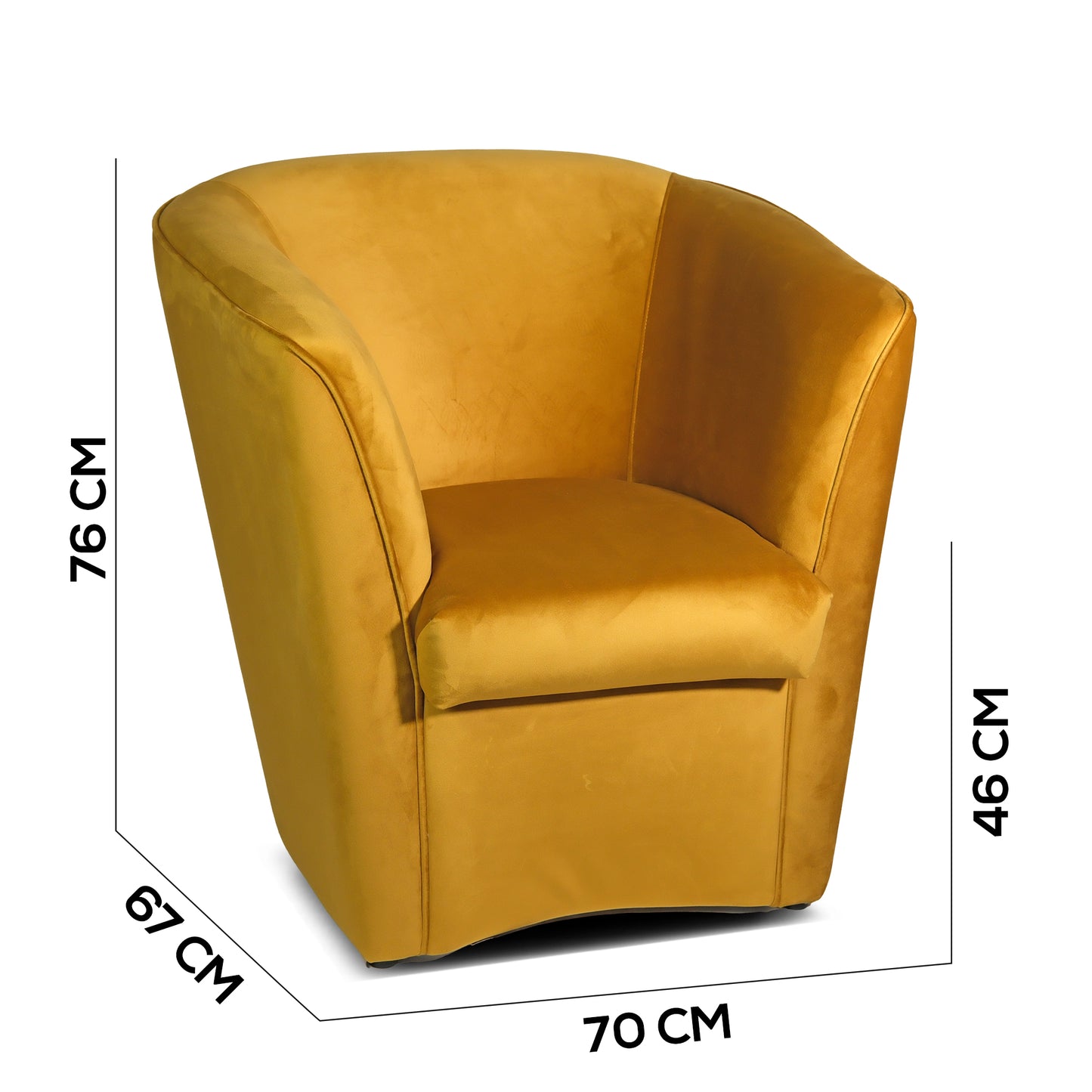 Valentina Tub Chair Senfgelber Samt