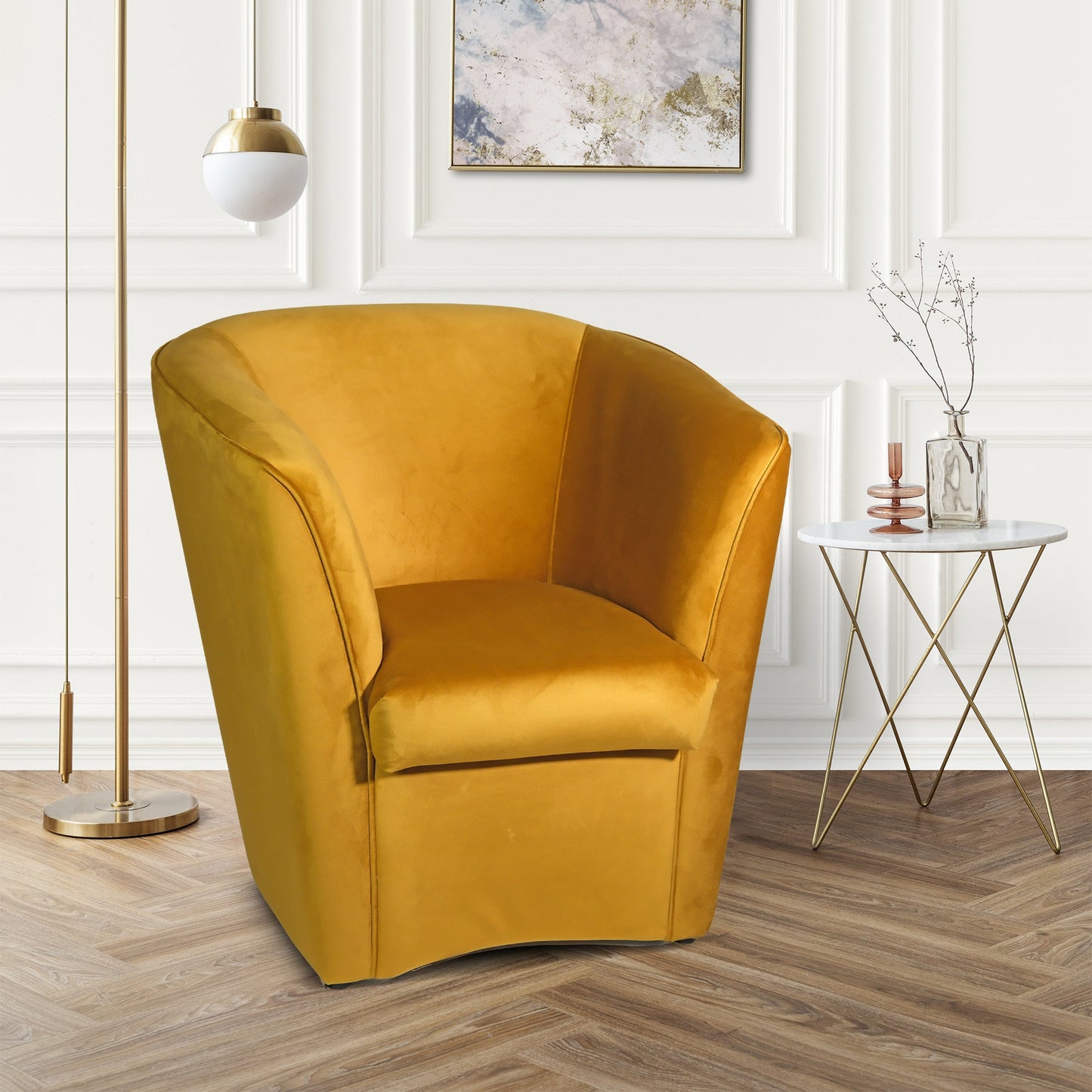 Valentina Tub Chair Senfgelber Samt