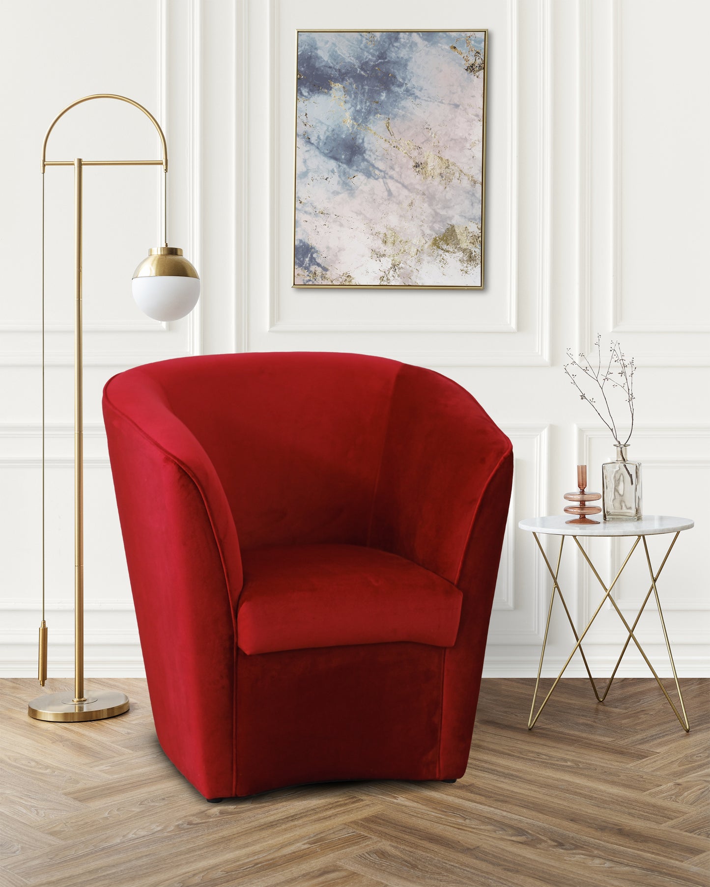 Fauteuil Valentina Pozzetto en velours rouge