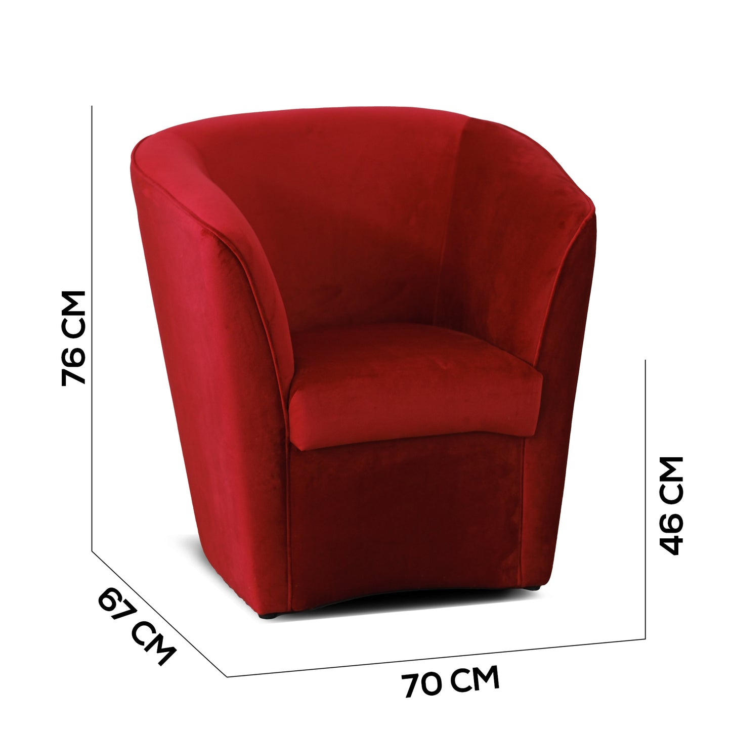 Fauteuil Valentina Pozzetto en velours rouge