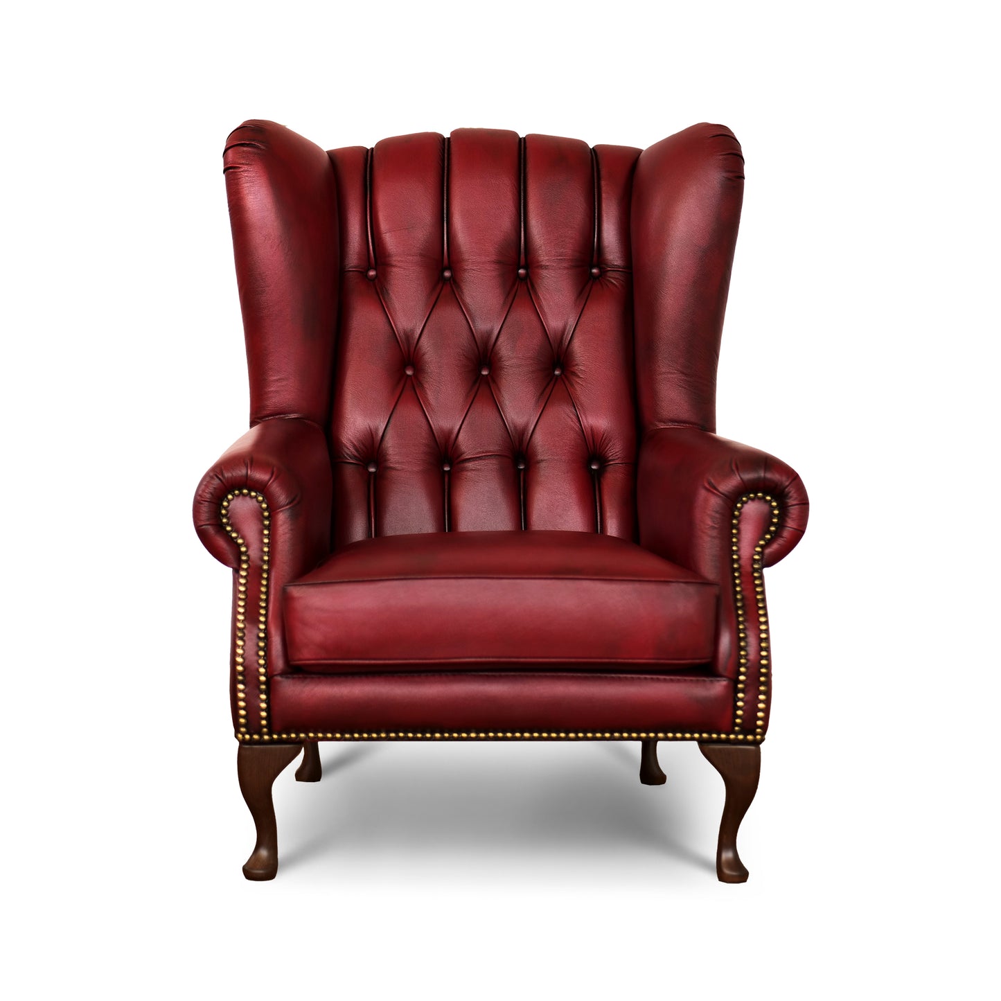Poltrona Chesterfield Bergere Regina Pelle Fiore Premium - Design Iconico