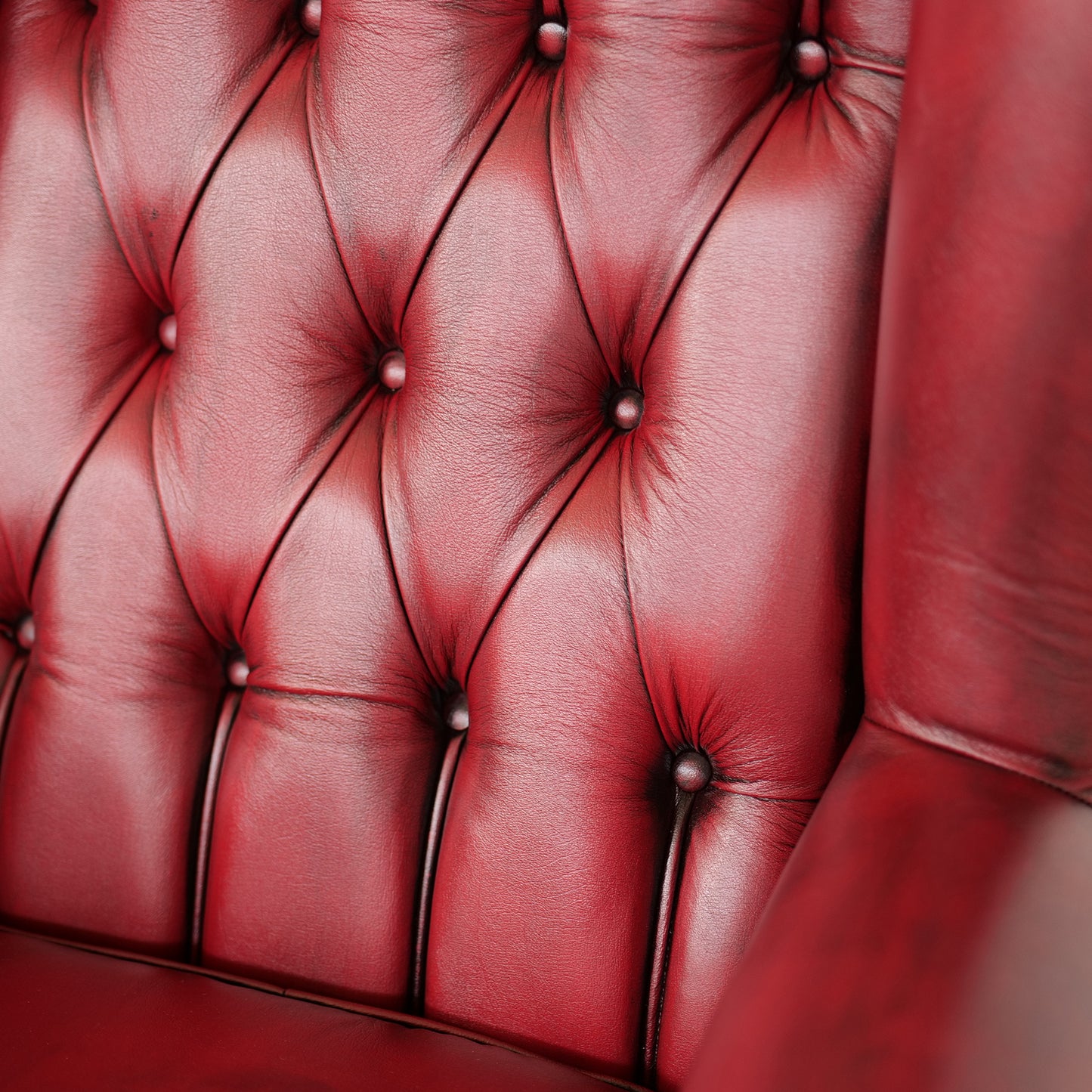 Poltrona Chesterfield Bergere Regina Pelle Fiore Premium - Design Iconico