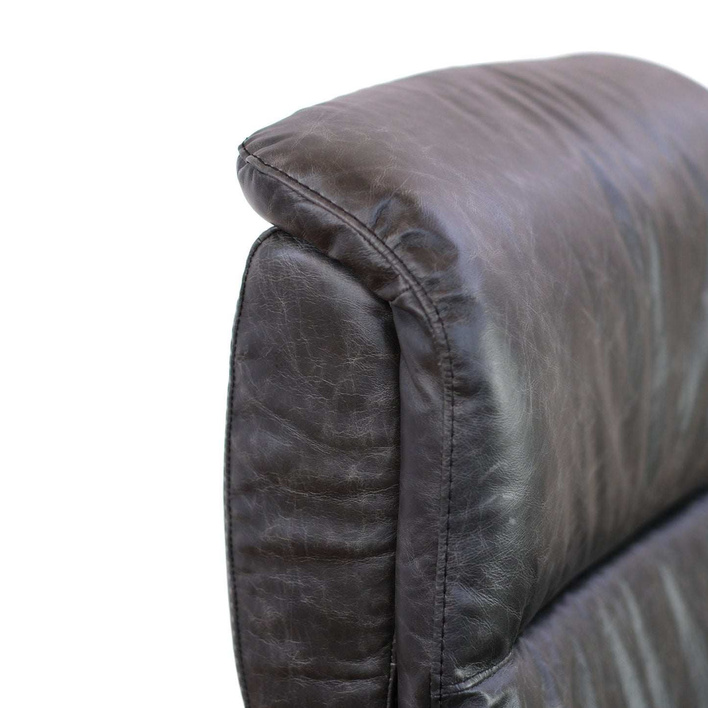 Poltrona relax elettrica girevole Musa pelle fiore antracite