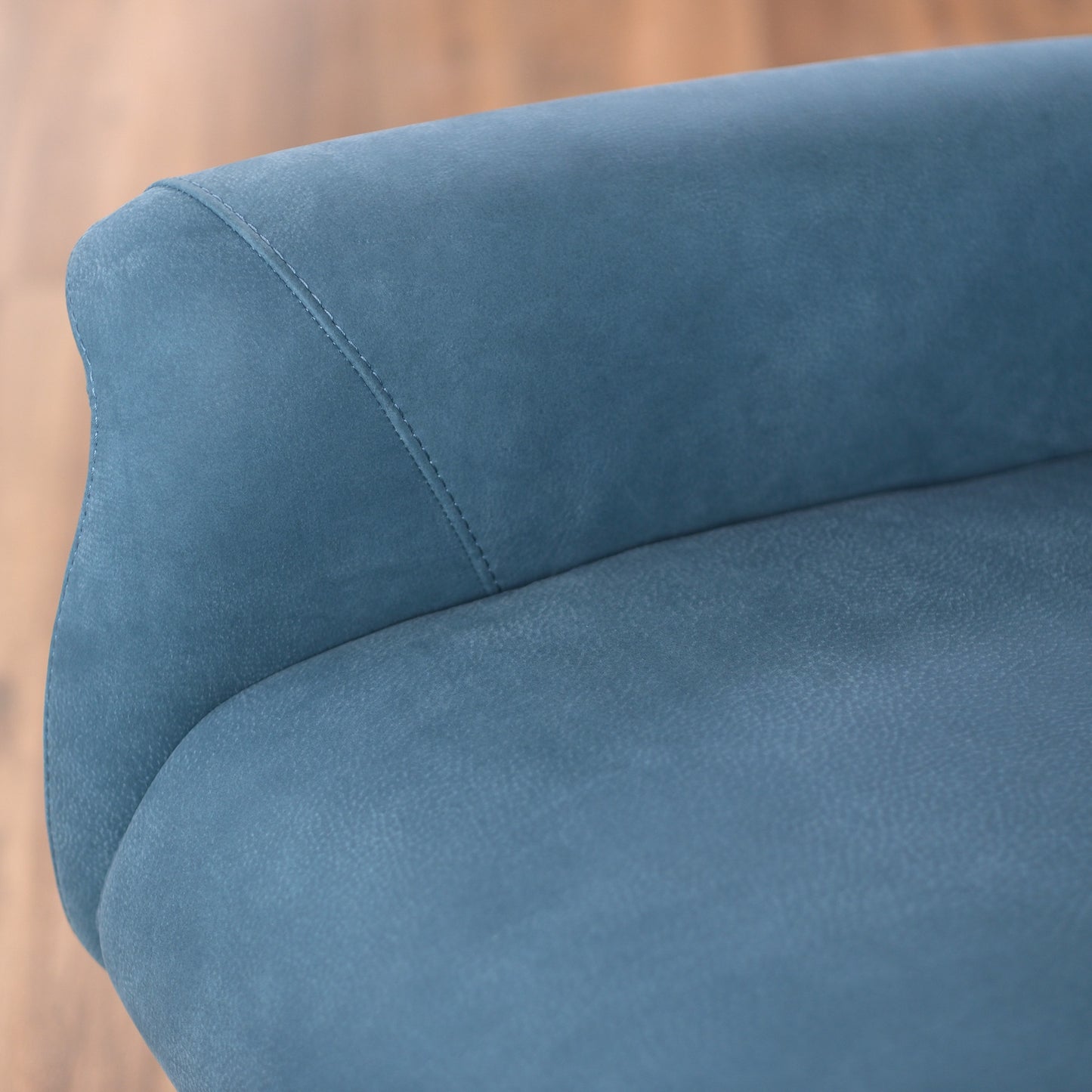Fauteuil de relaxation pivotant électrique Vittoria en cuir grainé pêche bleu marine