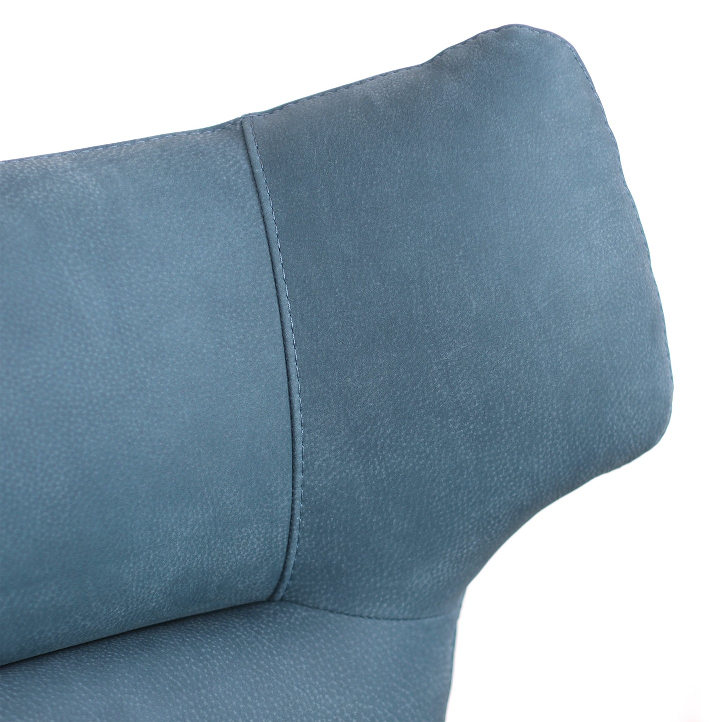 Fauteuil de relaxation pivotant électrique Vittoria en cuir grainé pêche bleu marine