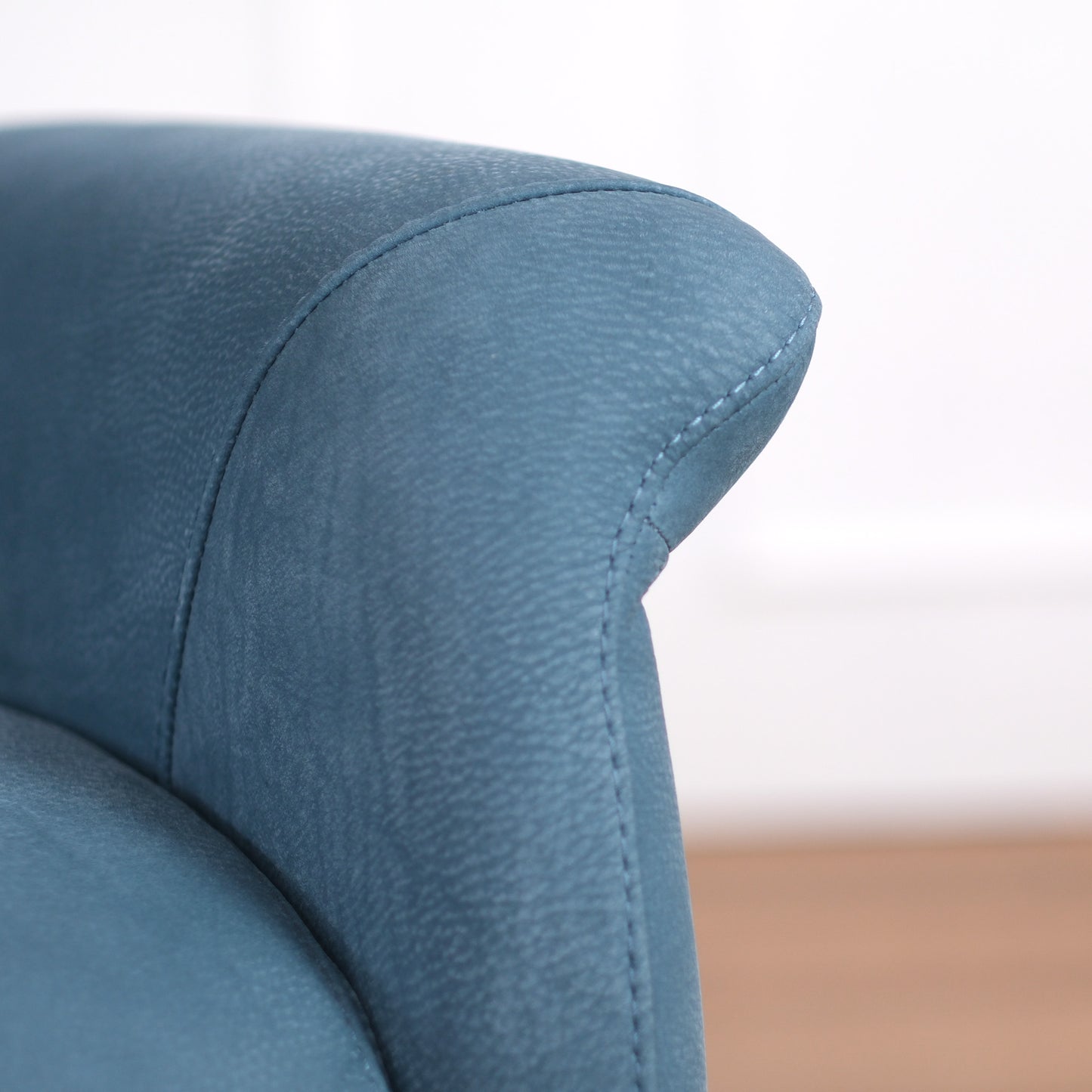 Fauteuil de relaxation pivotant électrique Vittoria en cuir grainé pêche bleu marine