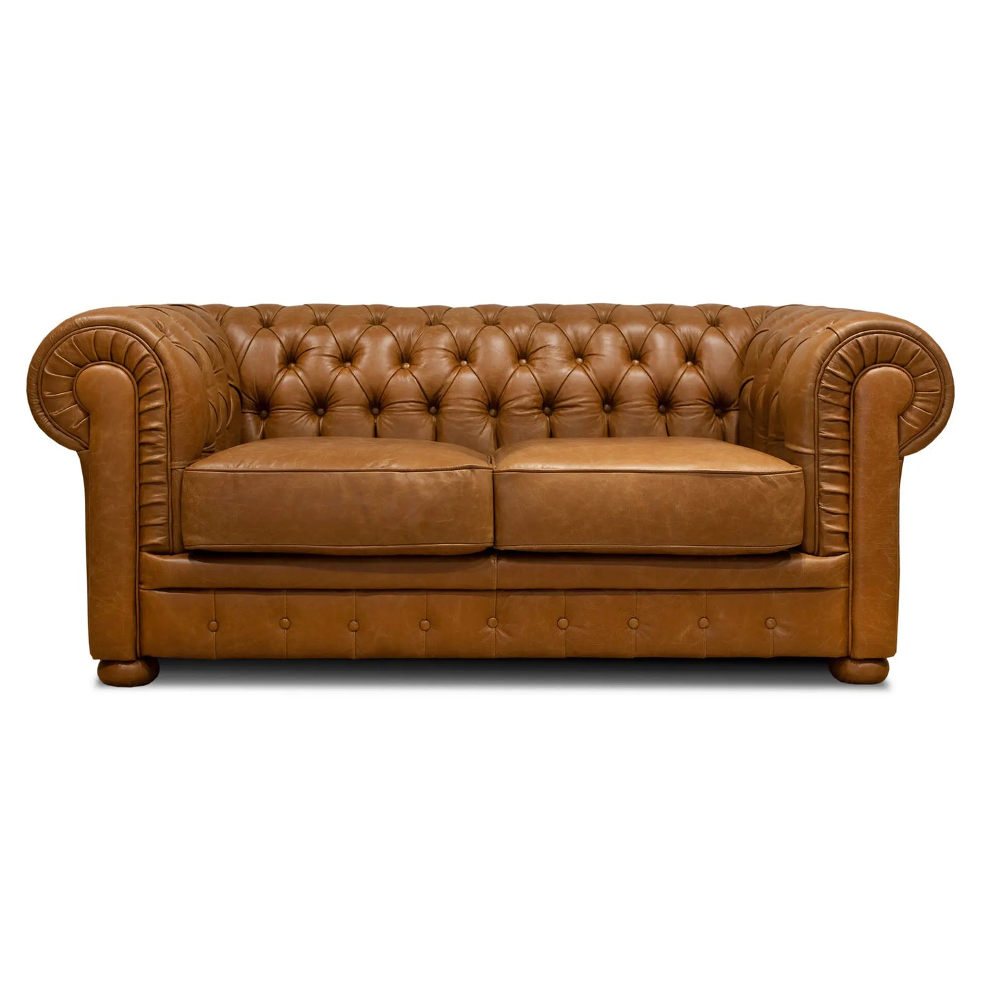 Canapé Chester en Cuir Fleur Cognac