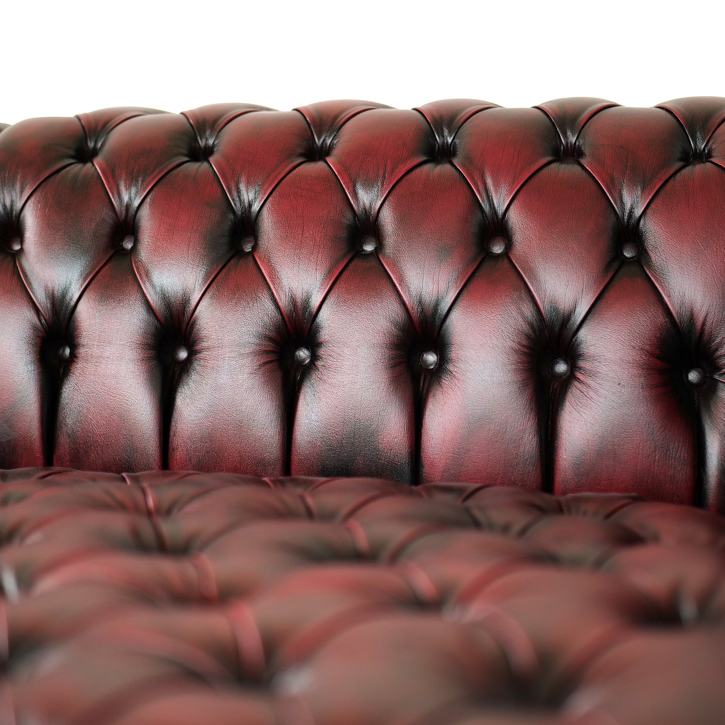 Canapé d'angle Chesterfield avec méridienne - Cuir pleine fleur premium - Design iconique