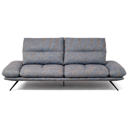 Sofa Nexus Bouclé Melange Stoff Multicolor Hellblau 225 cm - Mobile Rückenlehnen, klappbare Armlehnen