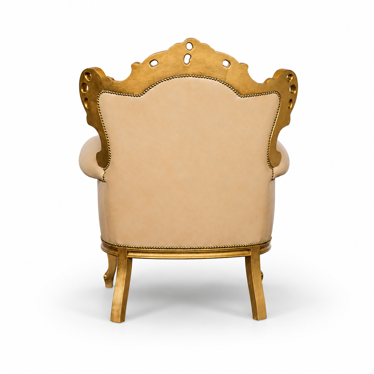 Barock Sessel Caterina - Blattgold, Stoff und Samt – Italienisches Luxushandwerk