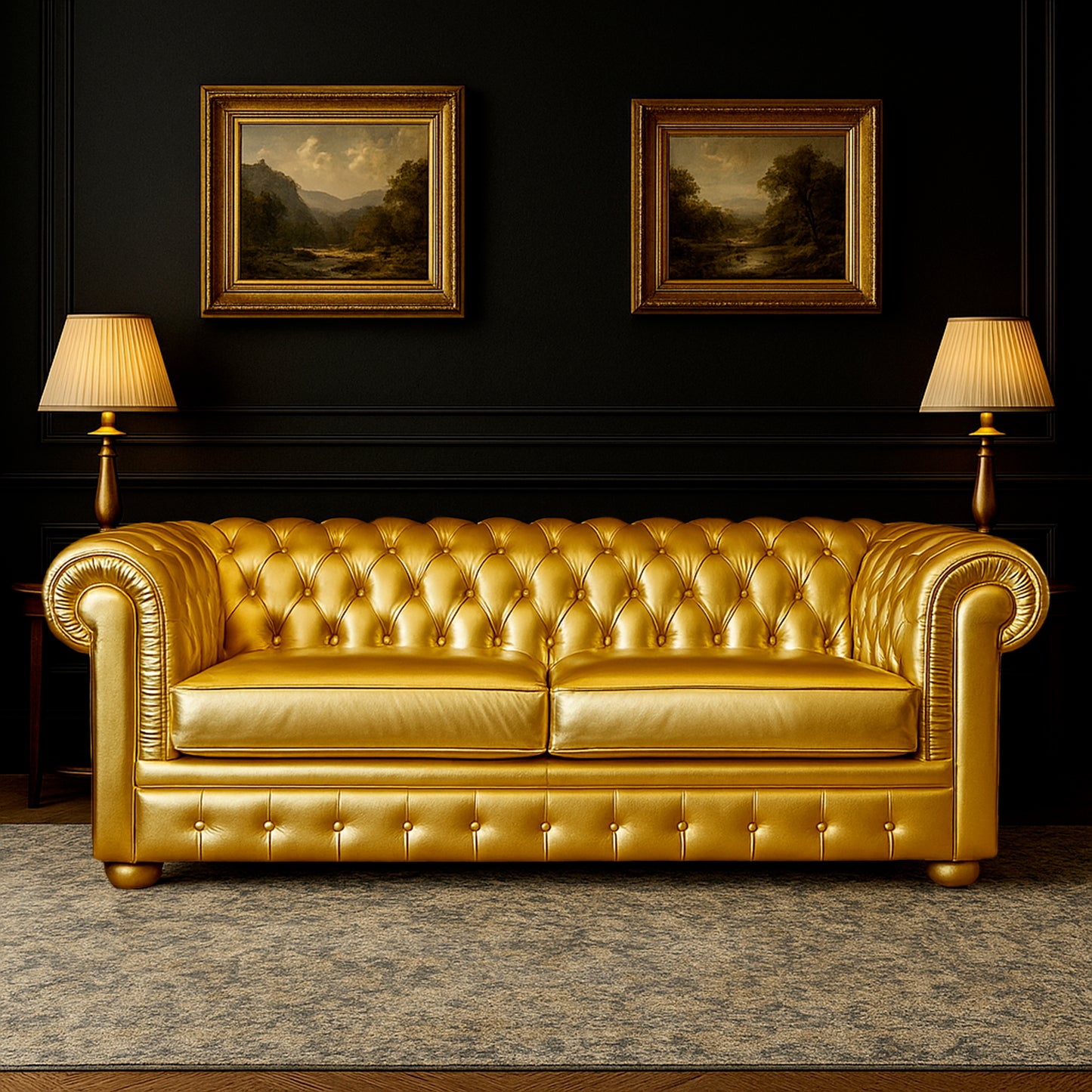 Divano Chesterfield in Pelle Primo Fiore Premium – Iconico, Finiture di Pregio