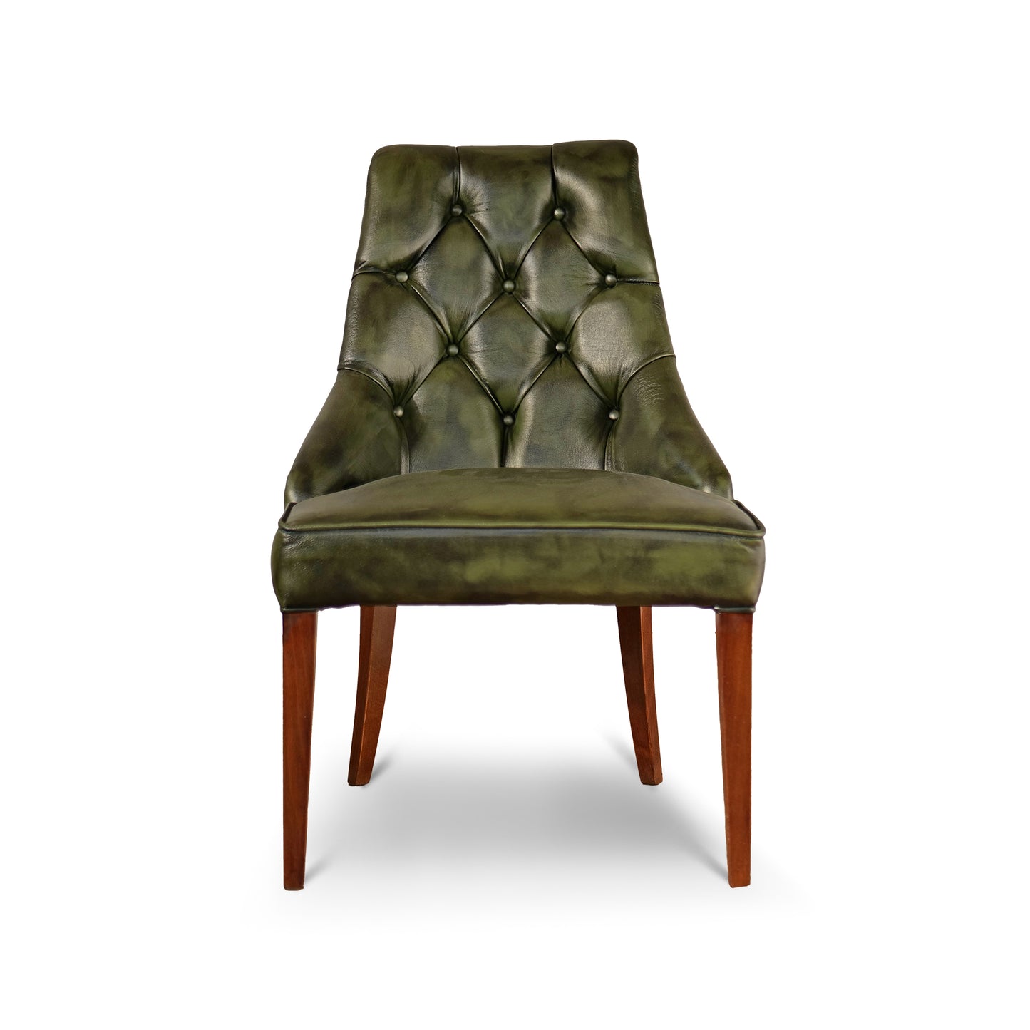 Sedia Chesterfield Casadei Pelle Primo Fiore - Gambe Legno di Faggio Massello