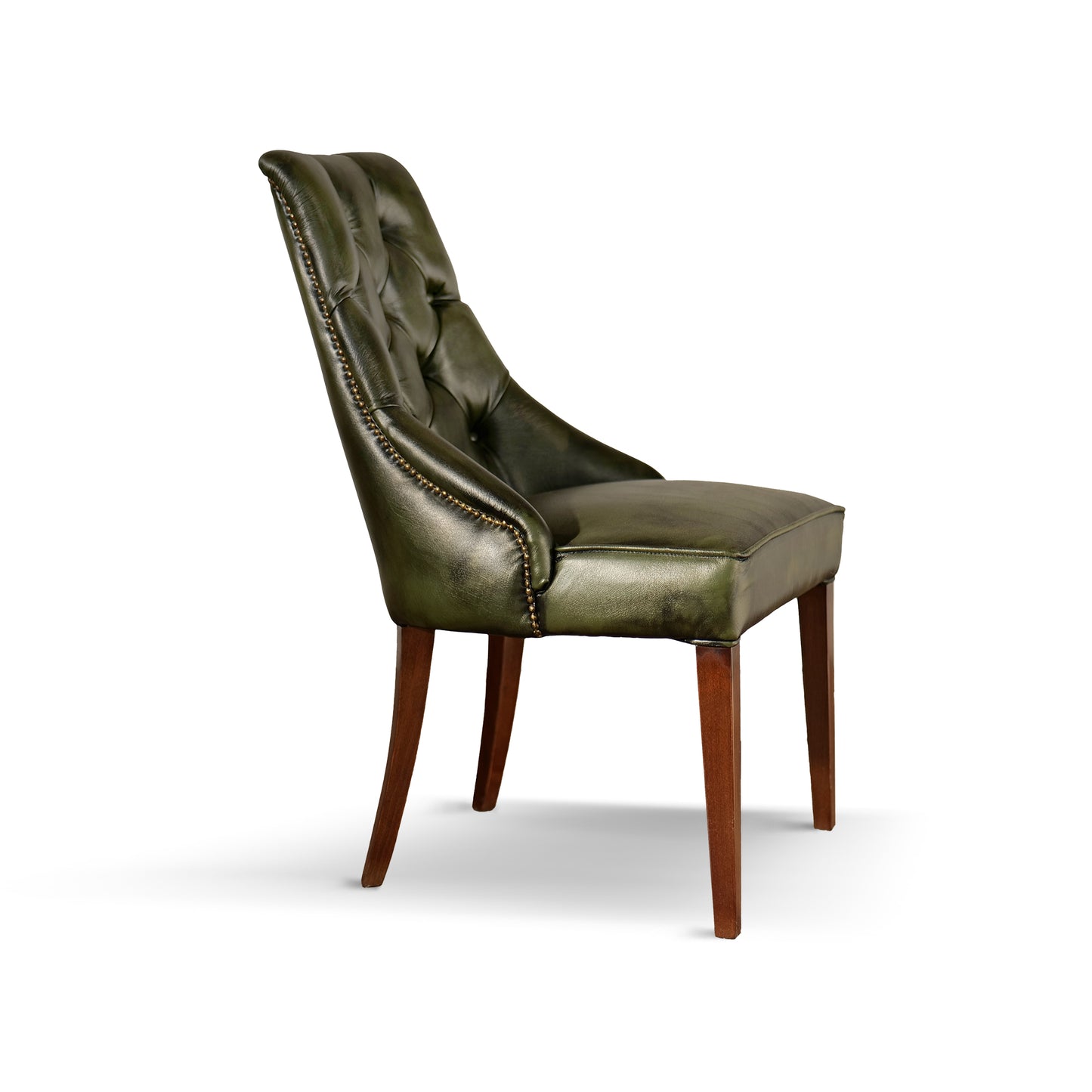 Sedia Chesterfield Casadei Pelle Primo Fiore - Gambe Legno di Faggio Massello