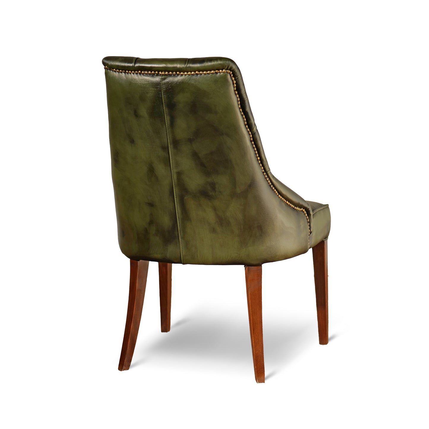 Sedia Chesterfield Casadei Pelle Primo Fiore - Gambe Legno di Faggio Massello