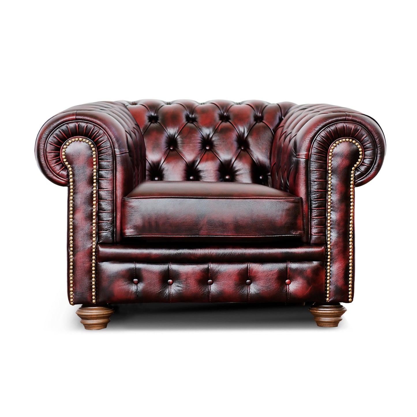 Fauteuil Chester en cuir grainé jaune 