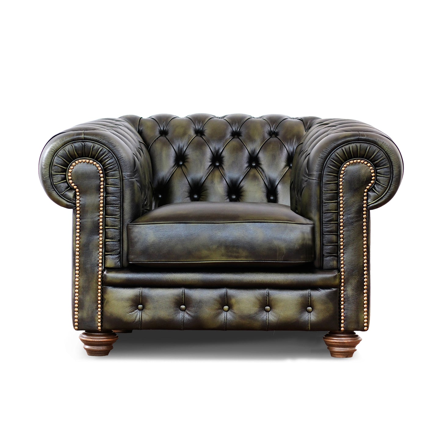 Canapé Chesterfield en cuir pleine fleur de qualité supérieure – Finitions emblématiques et raffinées