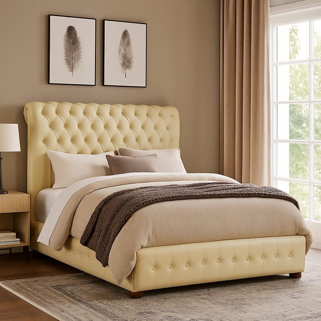 Letto Chesterfield Armonia Pelle Primo Fiore Premium - Design Iconico e Funzionale