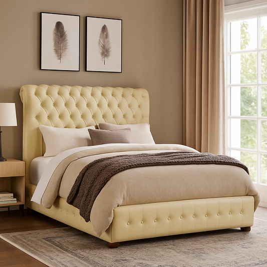 Letto Chesterfield Armonia Pelle Primo Fiore Premium - Design Iconico e Funzionale