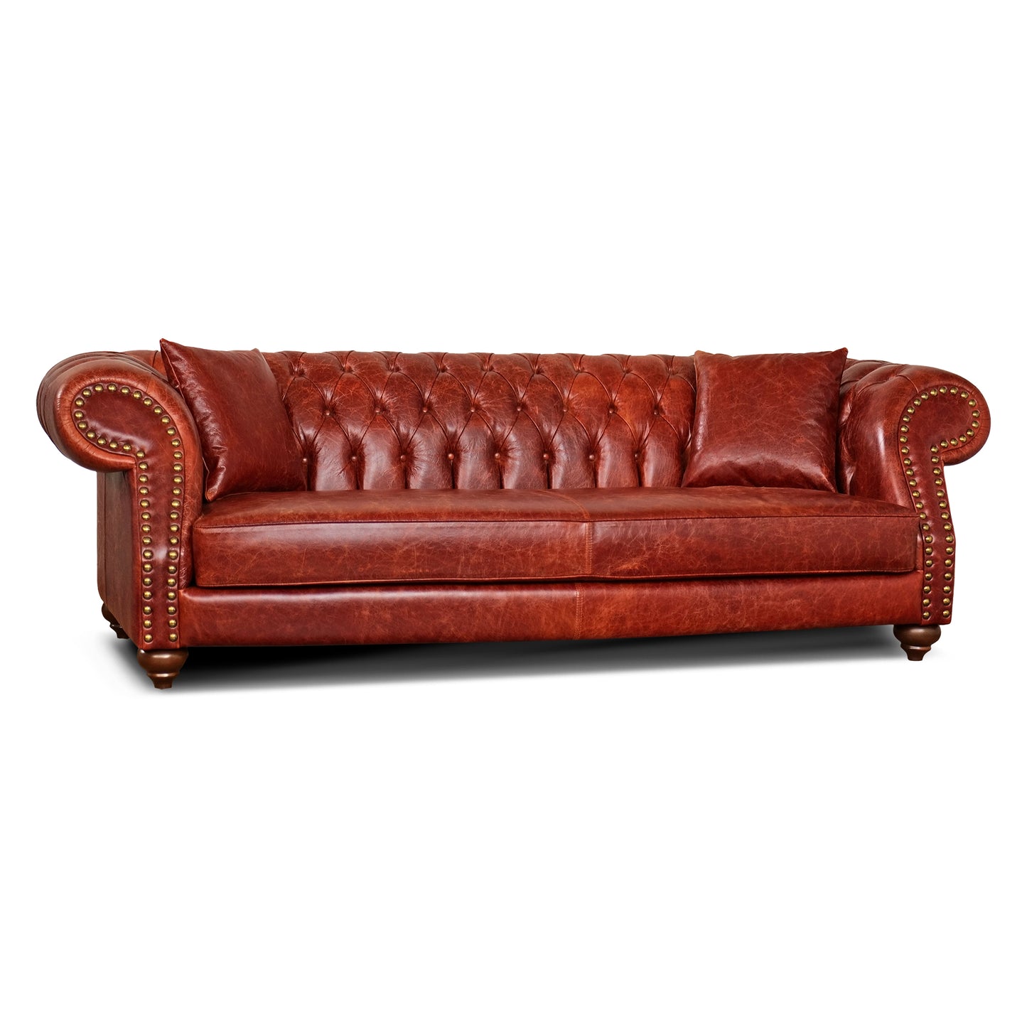 Divano Chesterfield Domus Pelle Primo Fiore Premium - Design Vintage