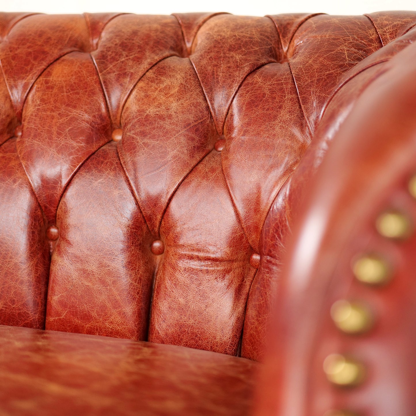 Divano Chesterfield Domus Pelle Primo Fiore Premium - Design Vintage