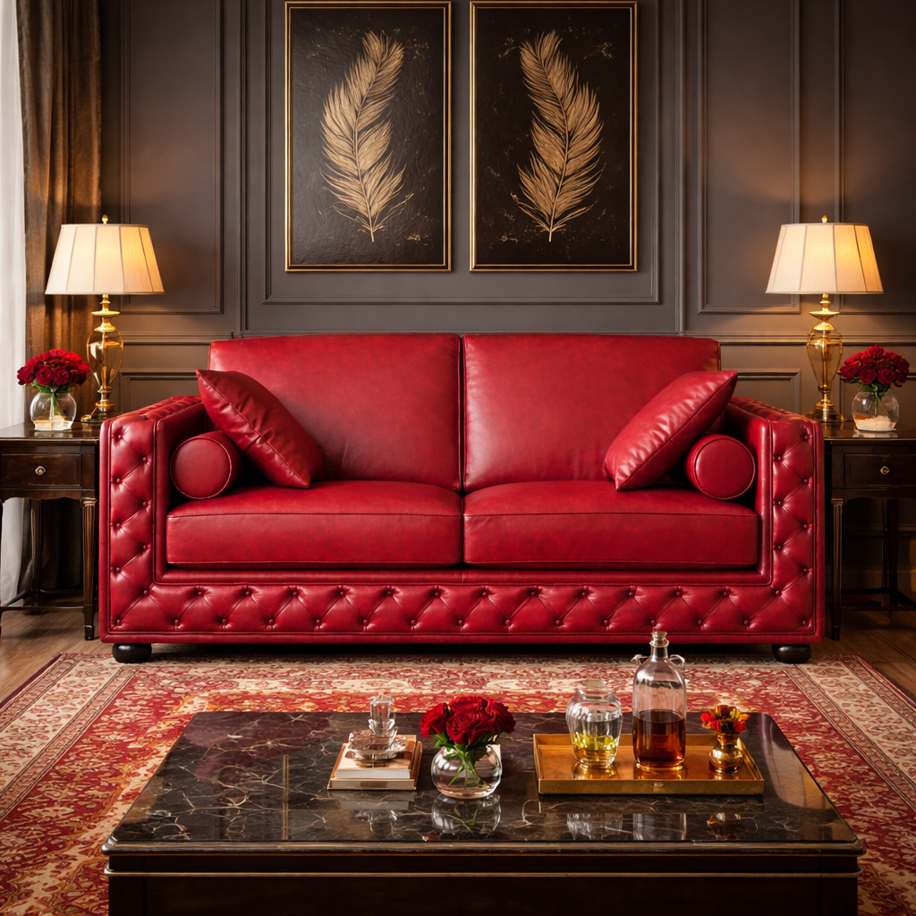 Divano Dimora Chesterfield Pelle Primo Fiore Premium - Design Classico