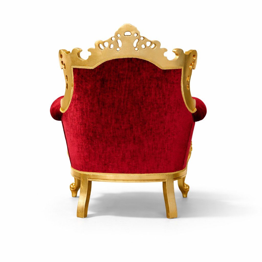 Poltrona Barocca Bernini - Foglia Oro e Velluto – Artigianato Italiano di Lusso