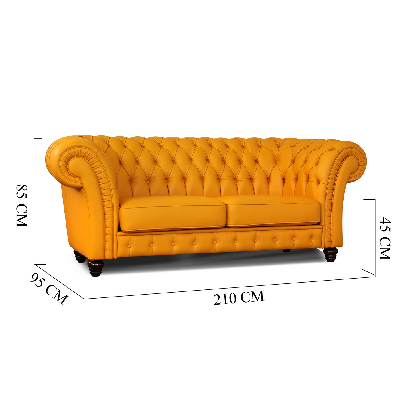 Divano Chesterfield Gabbiano in Pelle Primo Fiore Premium – Iconico, Finiture di Pregio