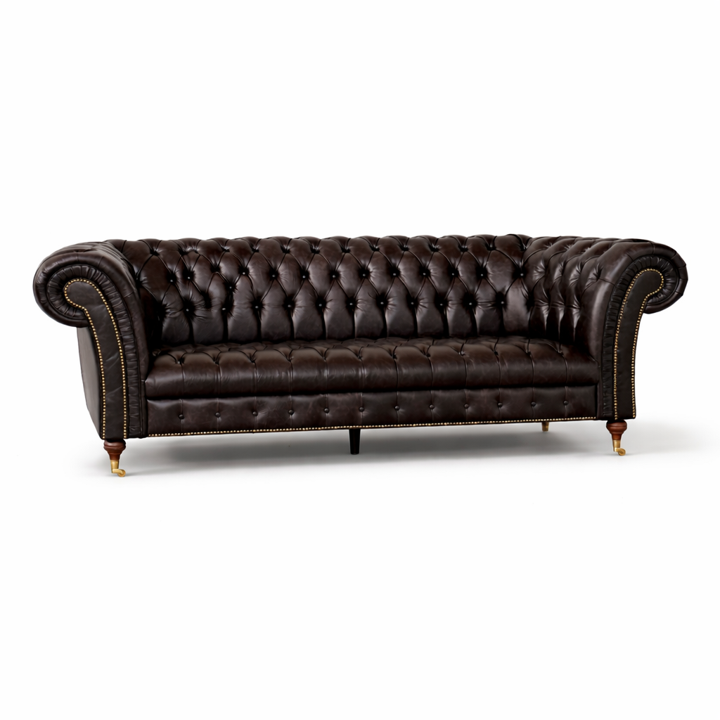 Divano Imperium Chesterfield in Pelle Primo Fiore Premium – Iconico, Finiture di Pregio