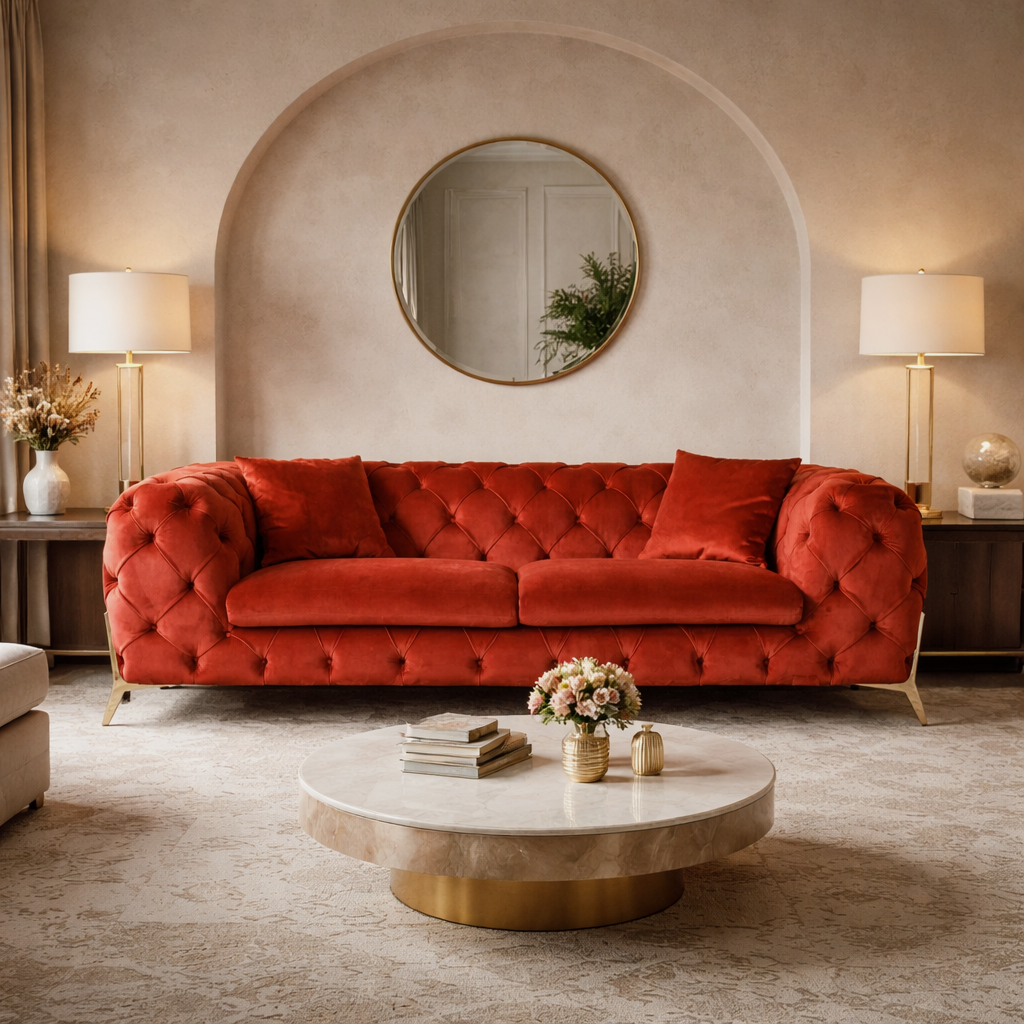 Divano Itaca Chesterfield in Velluto Premium - Iconico, Finiture di Pregio